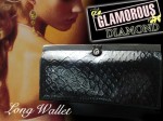 GLAMOROUS DIAMOND 長財布 メタリック 黒 F0850757 送料無料
