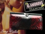 GLAMOROUS DIAMOND 長財布 メタリック 赤黒 F0850759 送料無料