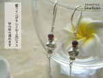 シルバーアクセサリー「球＆ガーネット　シンプルライン」S09