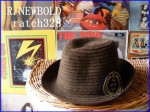 R.NEWBOLD★ロゴワッペンFedora 中折れHAT★茶