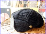 ★NEW YORK HATニューヨークハット＃4009 HIPSTER ツバ付ニットキャップ★黒