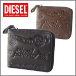 30％OFF！【DIESEL/ディーゼル】型押しレザー★二つ折りラウンドファスナー財布★２color　DIESEL-00XL94-PR507