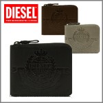 30％OFF！【DIESEL/ディーゼル】'09秋冬新作！型押しロゴ★二つ折りラウンドファスナー財布★３color　DIESEL-00XG64-PR507