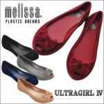 【melissa/メリッサ】ULTRAGIRL4★フロッッキー素材加工★フロントリボン付きラバーパンプス　melissa-ULTRAGIRL4-30399