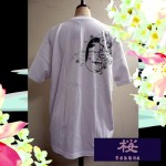 【能面桜】ショートTシャツ　ホワイト