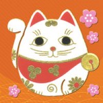 蒔絵シール・招猫達磨 (白)