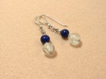 【暗闇で光る】ラピスラズリの蓄光シルバーピアス