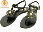 TORY BURCH HEART SANDAL-VEGA LEATHER BLACK