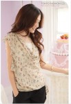 ■訳あり品■シフォン花柄トップスタンクトップ付♪