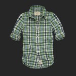 アバクロ/チェック柄シャツ：Dickerson Notch - Green Plaid