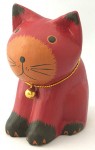 木彫りお辞儀猫【アジア雑貨の輸入・卸・販売★アジアンスタイルマオ】