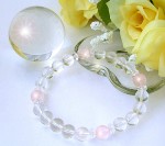 水晶＆ローズクオーツブレスレット【アジア雑貨の輸入・卸・販売★アジアンスタイルマオ】