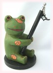 木彫りペン立てカエル【アジア雑貨の輸入・卸・販売★アジアンスタイルマオ】