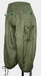 クリンクル加工七分丈カーゴパンツ（カーキ）【アジア雑貨の輸入・卸・販売★アジアンスタイルマオ】