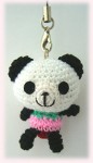 編みぐるみ動物ストラップ（パンダ）【アジア雑貨の輸入・卸・販売★アジアンスタイルマオ】