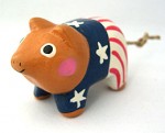 木彫りミニブタ（星条旗）【アジア雑貨の輸入・卸・販売★アジアンスタイルマオ】