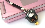 招福根付けストラップ（開運猫）【アジア雑貨の輸入・卸・販売★アジアンスタイルマオ】
