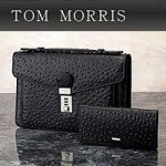 トムモリス　メンズ本革手提バッグ財布セット　305735-001　オーストリッチ