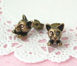 アンティーク風キャットピアス【アジア雑貨の輸入・卸・販売★アジアンスタイルマオ】
