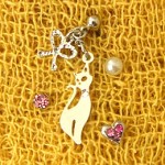 おすまし猫ピアス４点セット【アジア雑貨の輸入・卸・販売★アジアンスタイルマオ】
