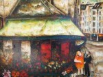 美術年鑑掲載画家 谷本ためひろ 油絵「パリの花屋」F30号