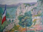 美術年鑑掲載画家 瀬古正勝 油絵「南仏の風景」F8号