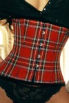 コルセットV4000u-Tartan　大人可愛ぃ〜 赤系タータンチェック Under Bust Corset