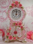 【かわいい薔薇雑貨】ラブリーローズ　プリンセス置時計（振子付）