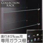 コレクションラック　奥行き19cm用　専用ガラス棚