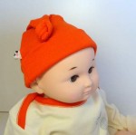 ベビーノット帽子（レッドオレンジ）【Babysoy】【CPSIA認定商品】