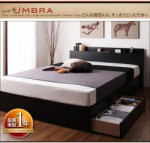 【送料無料】棚・コンセント付き収納ベッド【Umbra】アンブラ【フレームのみ】シングル （40101600）