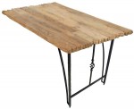 天板流木テーブル ロートアイアンの脚にウッ ディな流木天板テーブル！