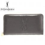 YSL イブサンローラン パテントレザー　ラウンドファスナー財布