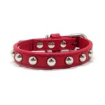 犬　首輪【Red silver stud】