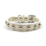 犬　首輪【Pearl silver stud】