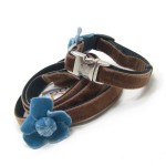 犬　首輪とリードセット【Camellia Blue Flower】