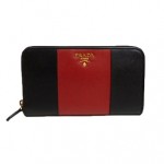 【送料無料】PRADA プラダ ラウンドファスナー財布　1M0506 SAFFIANO COLOUR FUOCO NERO