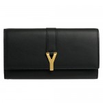 【送料無料】SAINT LAURENT Yライン フラップ長財布 314995 BJ50J BK