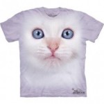 ビッグフェイス プリントTシャツ White Kitten(ネコ)