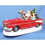 函館クリスマスファクトリー　LED付オルゴール（SANTA CAR）　