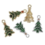 カラー金属チャーム クリスマスツリー ２種アソート10個セット