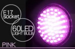 E-17規格 LED 60灯電球 ピンク ［１０点］