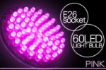 E-26規格 LED 60灯電球 ピンク ［１０点］