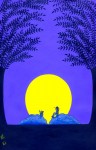 月光(アクリル画) 