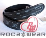 ロカウェア【Rocawear】ハートバックル RW ブラックモノグラムベルト